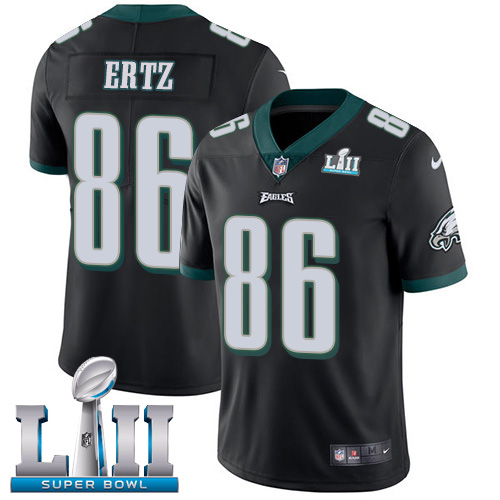 Nike Eagles #86 Zach Ertz Black Alternate Super Bowl LII Men's Stitched NFL Vapor Untouchable Limited Jersey
